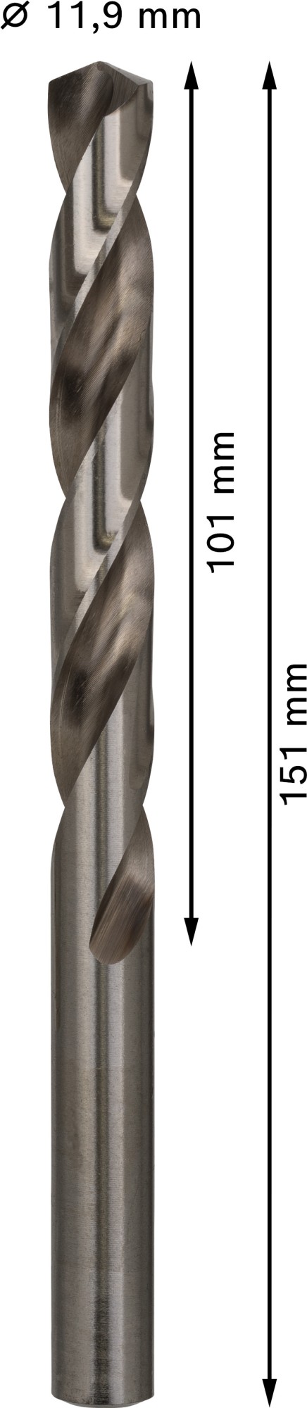 Broca helicoidal PRO Metal HSS-G, longitud estándar, 11,9 x 101 x 151 mm, 5 unidades