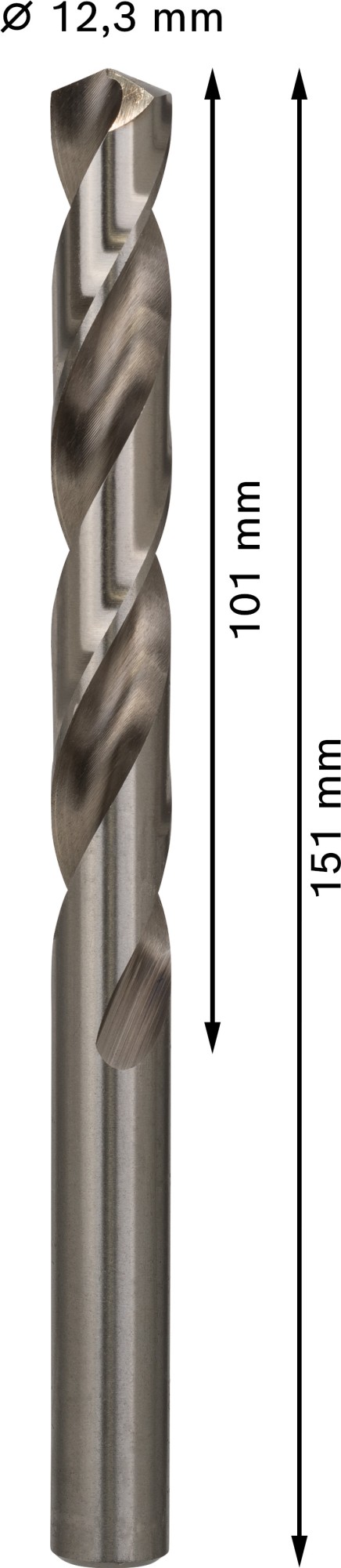 Broca helicoidal PRO Metal HSS-G, longitud estándar, 12,3 x 101 x 151 mm, 5 unidades