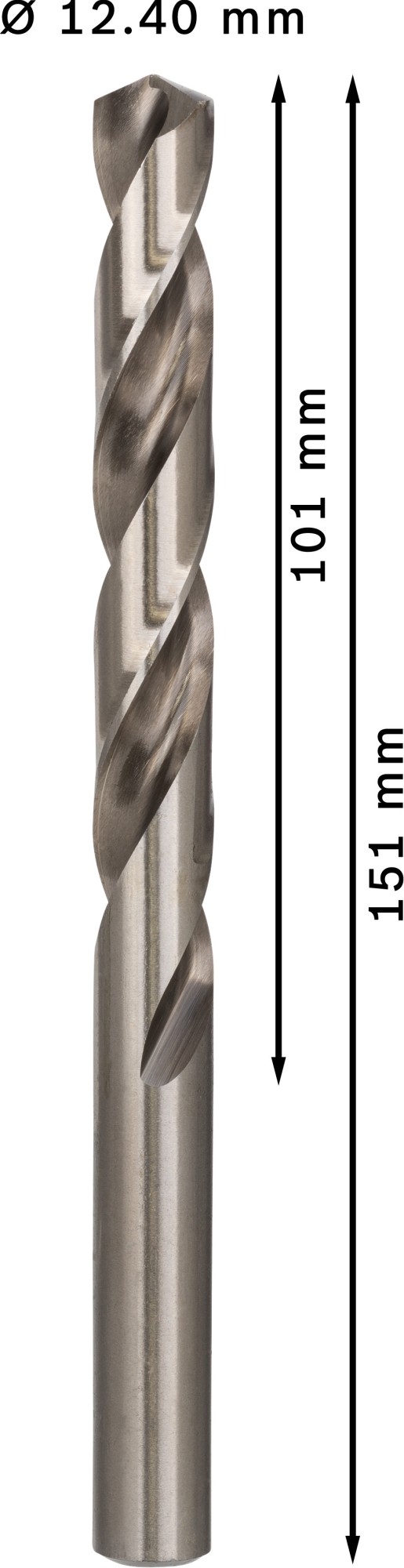 Broca helicoidal PRO Metal HSS-G, longitud estándar, 12,4 x 101 x 151 mm, 5 unidades