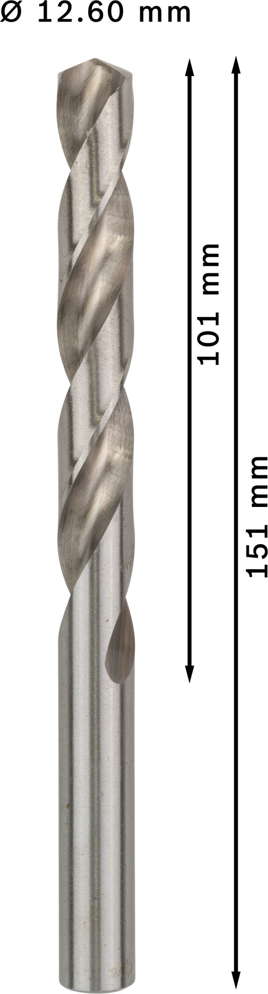 Broca helicoidal PRO Metal HSS-G, longitud estándar, 12,6 x 101 x 151 mm, 5 unidades