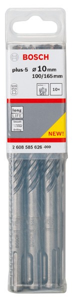 Brocas para martillos perforadores SDS plus-5. 10 x 100 x 165 mm