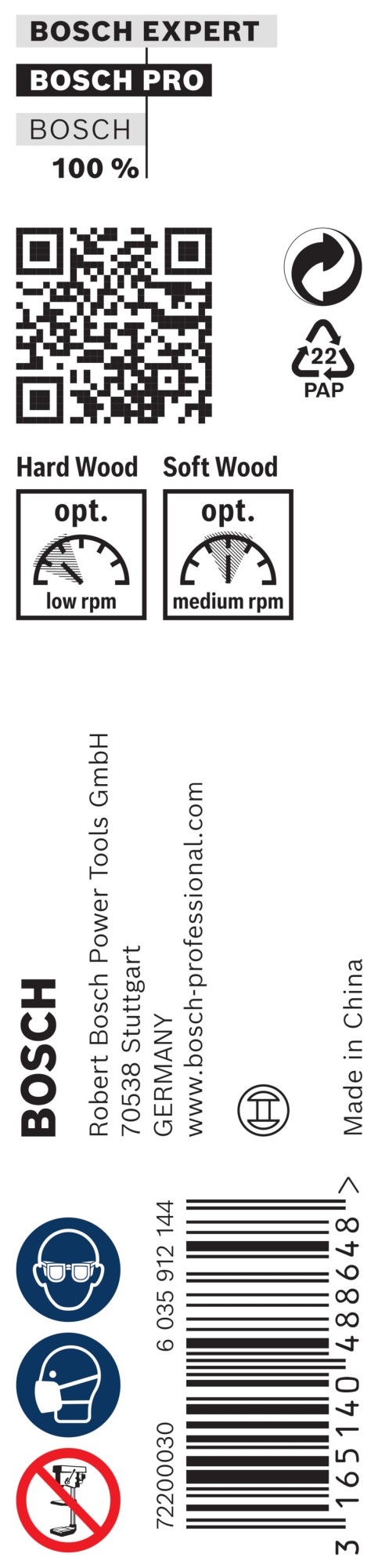 Broca salomónica PRO Wood, 6 x 95 x 160 mm