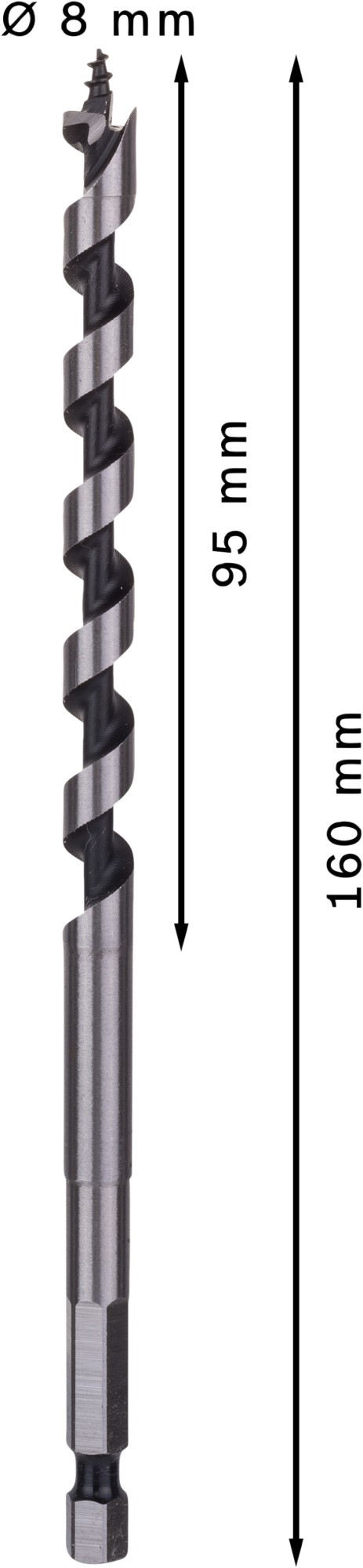 Broca salomónica PRO Wood, 8 x 95 x 160 mm