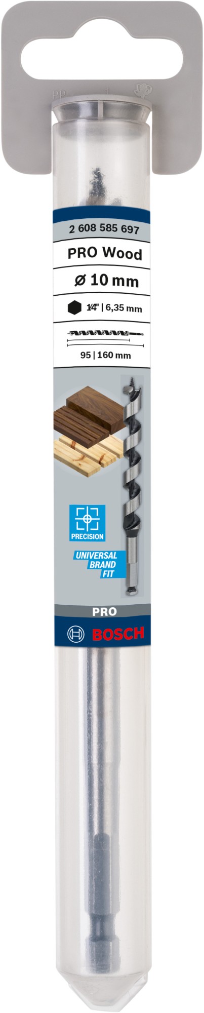 Broca salomónica PRO Wood, 10 x 95 x 160 mm