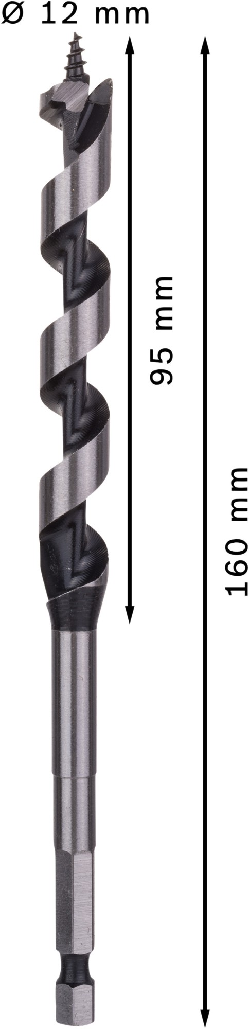 Broca salomónica PRO Wood, 12 x 95 x 160 mm