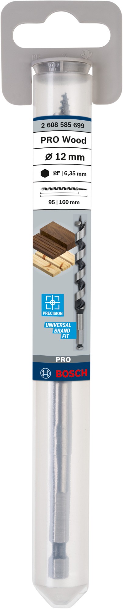 Broca salomónica PRO Wood, 12 x 95 x 160 mm