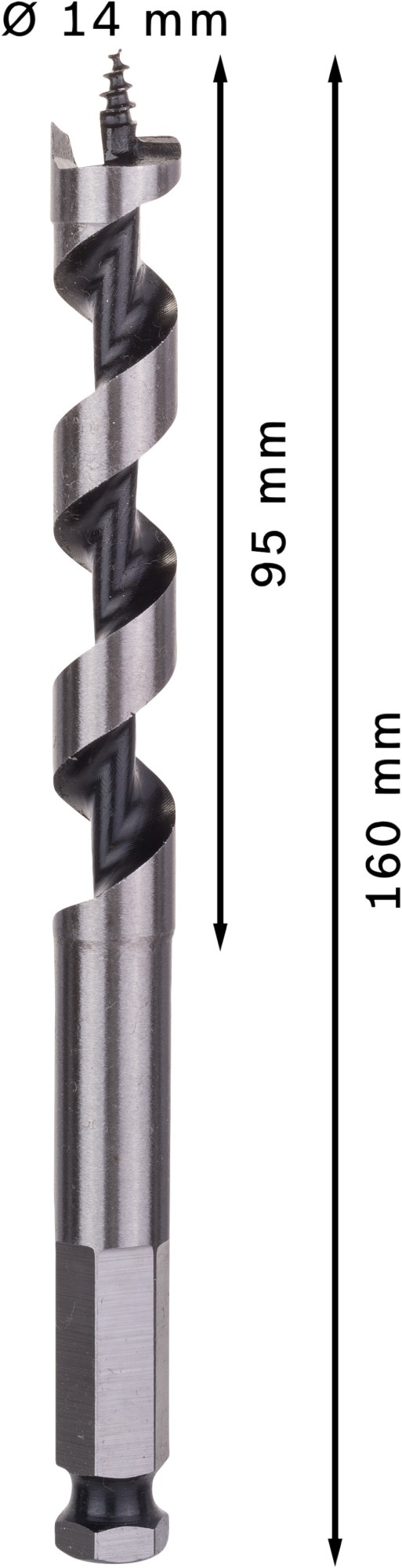 Broca salomónica PRO Wood, 14 x 95 x 160 mm