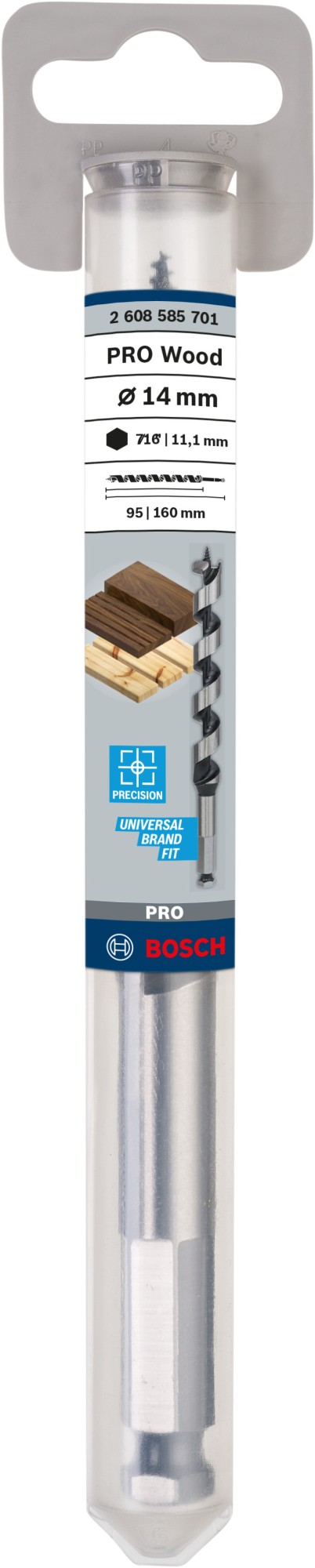 Broca salomónica PRO Wood, 14 x 95 x 160 mm