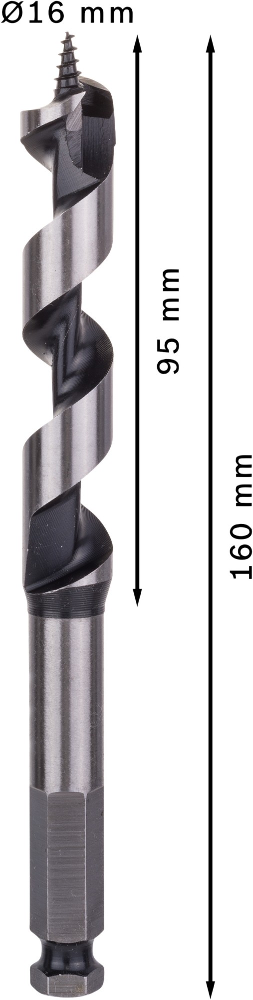 Broca salomónica PRO Wood, 16 x 95 x 160 mm