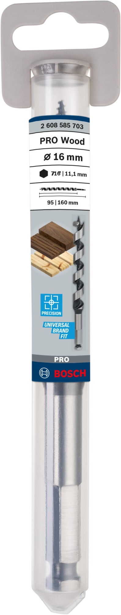 Broca salomónica PRO Wood, 16 x 95 x 160 mm