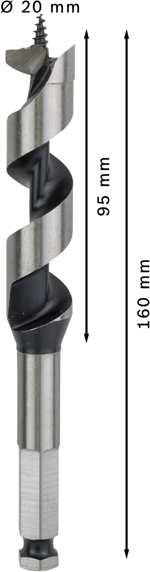 Broca salomónica PRO Wood, 20 x 95 x 160 mm