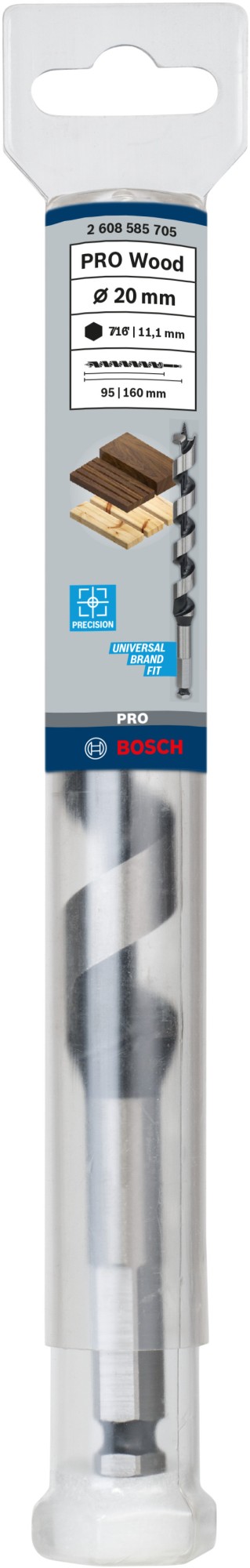 Broca salomónica PRO Wood, 20 x 95 x 160 mm