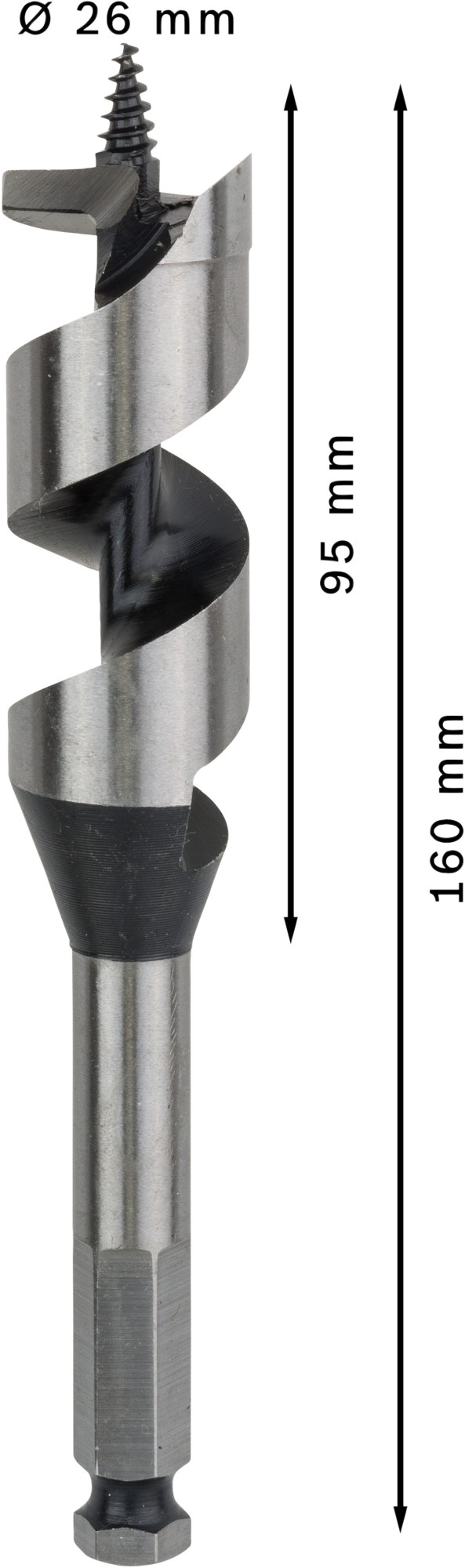 Broca salomónica PRO Wood, 26 x 95 x 160 mm