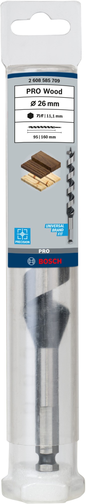Broca salomónica PRO Wood, 26 x 95 x 160 mm