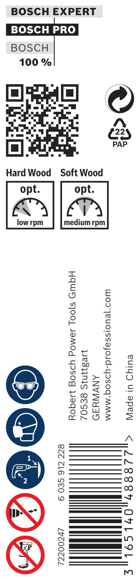 Broca salomónica PRO Wood, 12 x 470 x 600 mm