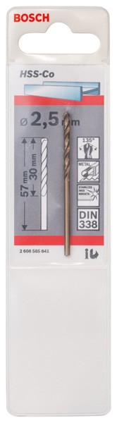 Brocas metálicas HSS-Co, DIN 338