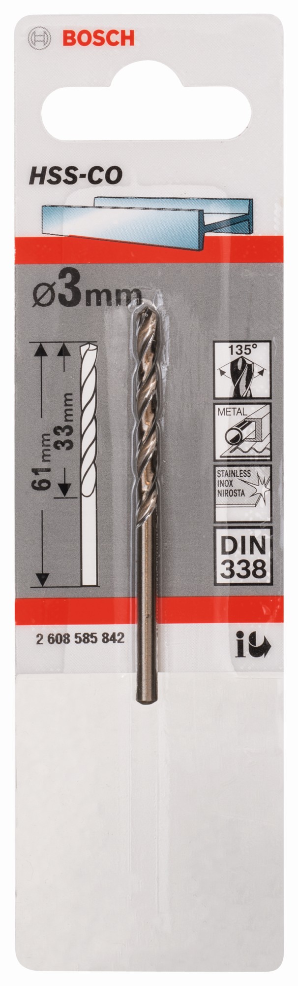 Brocas metálicas HSS-Co, DIN 338