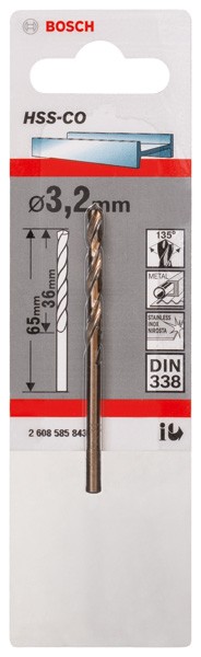 Brocas metálicas HSS-Co, DIN 338