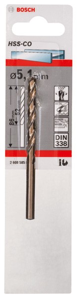 Brocas metálicas HSS-Co, DIN 338