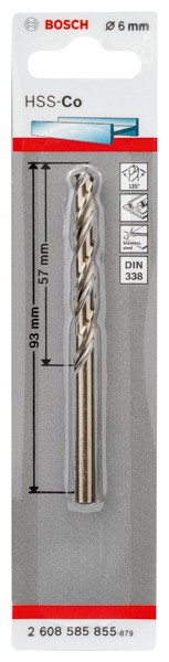 Brocas metálicas HSS-Co, DIN 338