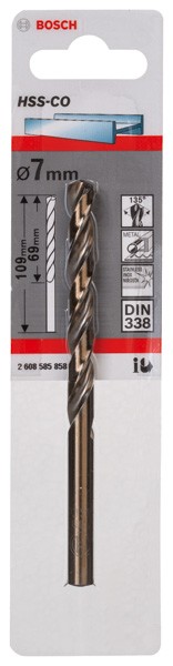 Brocas metálicas HSS-Co, DIN 338