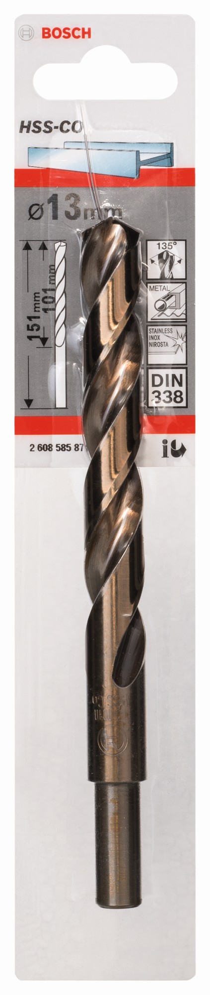 Brocas metálicas HSS-Co, DIN 338