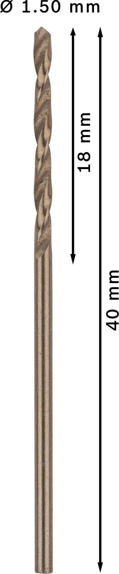 Broca helicoidal PRO Stainless Steel HSS-Co, 1 x 18 x 40 mm, 10 unidades