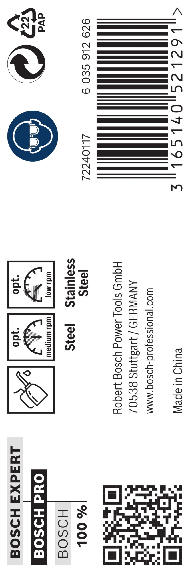 Broca helicoidal PRO Stainless Steel HSS-Co, 8 x 75 x 117 mm, 5 unidades