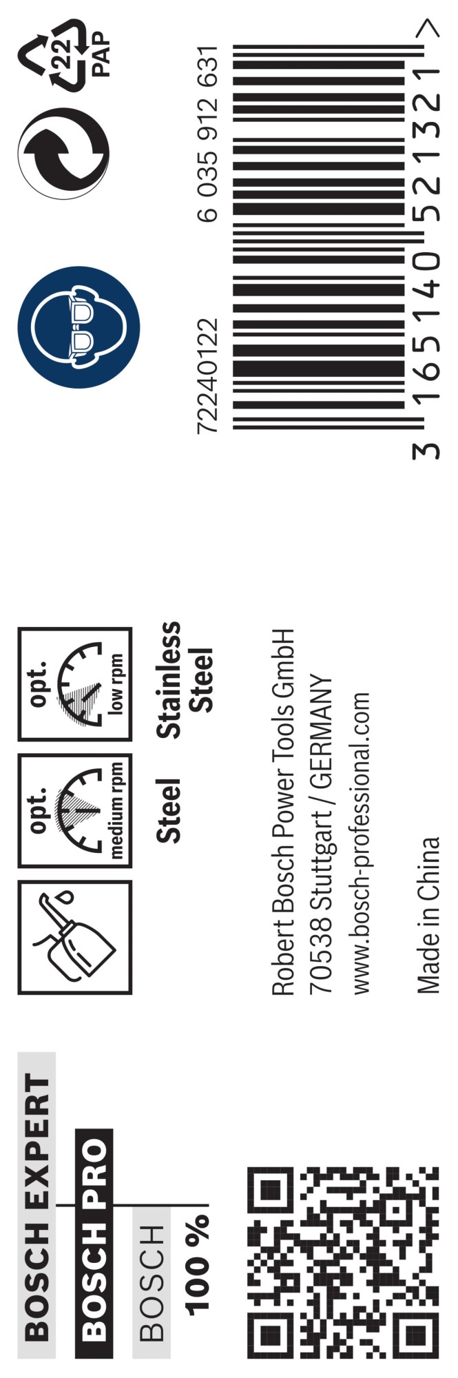 Broca helicoidal PRO Stainless Steel HSS-Co, 9,5 x 81 x 125 mm, 5 unidades