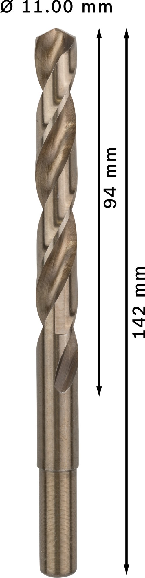Broca helicoidal PRO Stainless Steel HSS-Co, 11 x 94 x 142 mm, 5 unidades