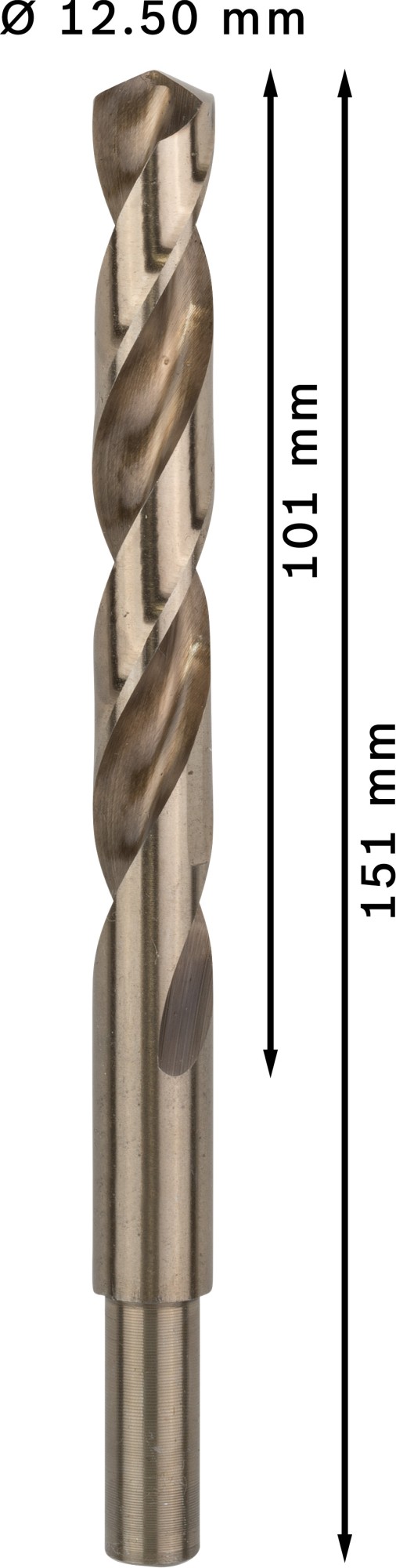 Broca helicoidal PRO Stainless Steel HSS-Co, 12,5 x 101 x 151 mm, 5 unidades