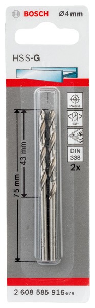 Broca para metal HSS-G, DIN 338