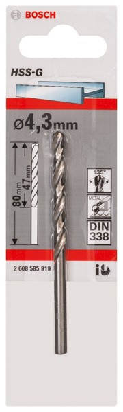 Broca para metal HSS-G, DIN 338
