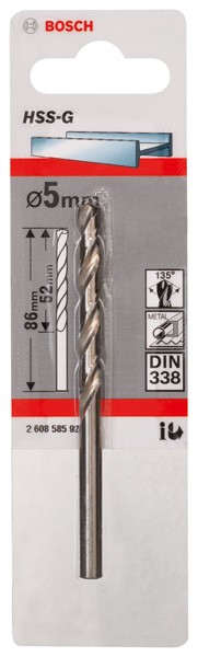 Broca para metal HSS-G, DIN 338