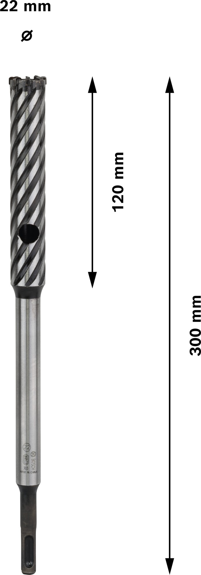 Broca PRO SDS plus Rebar Cutter, 22 x 120 x 300 mm