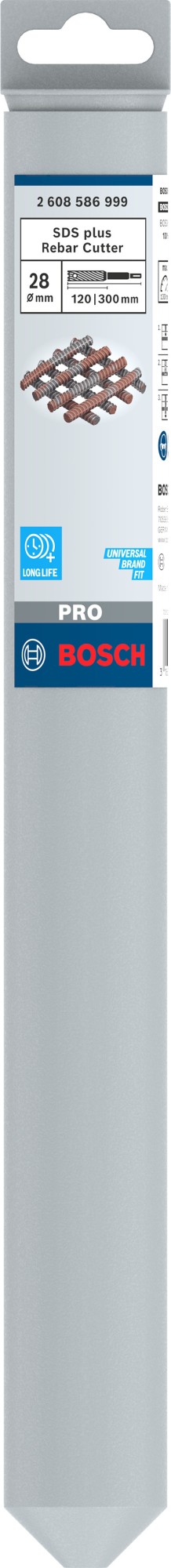 Broca PRO SDS plus Rebar Cutter, 28 x 120 x 300 mm