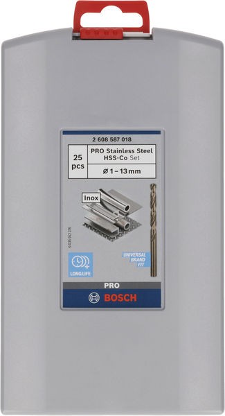 Set de brocas PRO Stainless Steel HSS-Co, 25 uds.
