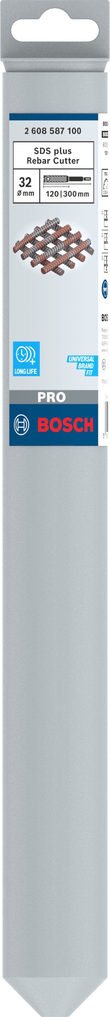 Broca PRO SDS plus Rebar Cutter, 32 x 120 x 300 mm