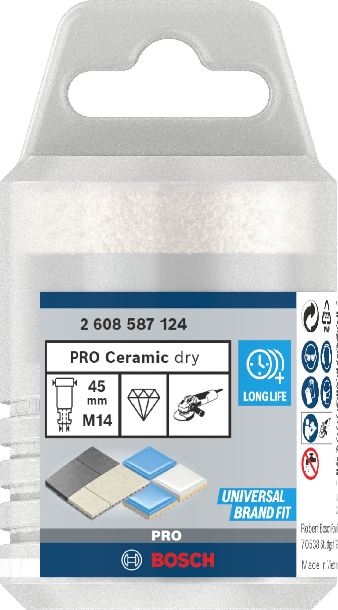 Corona en seco PRO Ceramic dry, 45 x 35 x 22,23 mm