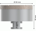 Corona en seco PRO Ceramic dry, 83 x 35 x 22,23 mm