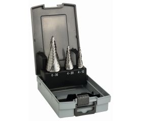 Sets de brocas escalonadas HSS con vástago de 3 planos