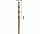 Broca helicoidal PRO Stainless Steel HSS-Co, 3,8 x 43 x 75 mm, 10 unidades