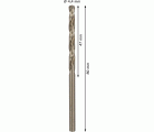 Broca helicoidal PRO Stainless Steel HSS-Co, 4,4 x 47 x 80 mm, 10 unidades