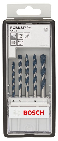 Set de brocas para hormigón Robust Line CYL-5, 5 unidades, de 4 - 8 mm