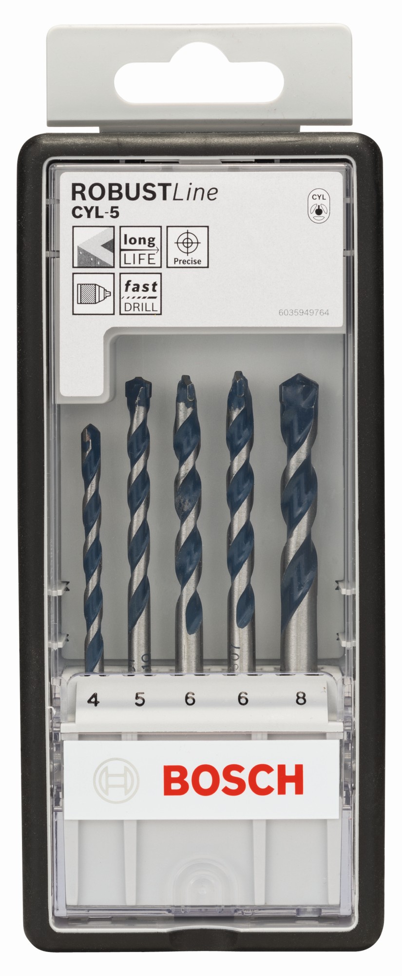 Set de brocas para hormigón Robust Line CYL-5, 5 unidades, de 4 - 8 mm