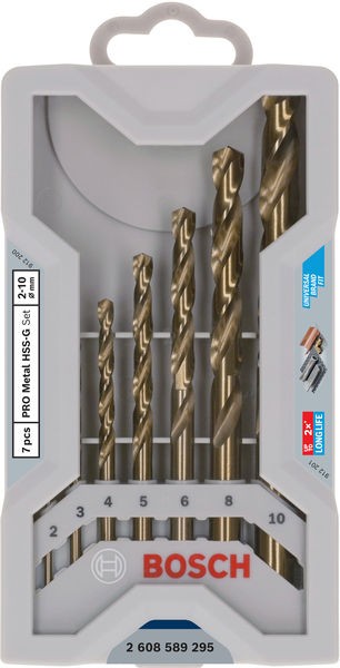 Set de brocas helicoidales PRO Metal HSS-G, 7 uds.