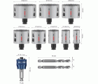 Set de sierras de corona PRO Multi Material PC Plus, 11 uds.