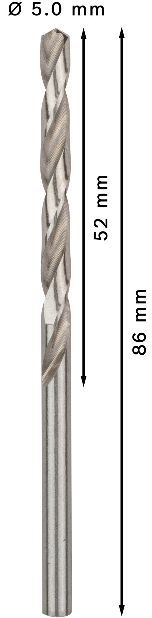 Broca helicoidal PRO Metal HSS-G, longitud estándar, 5 x 52 x 86 mm, 10 unidades