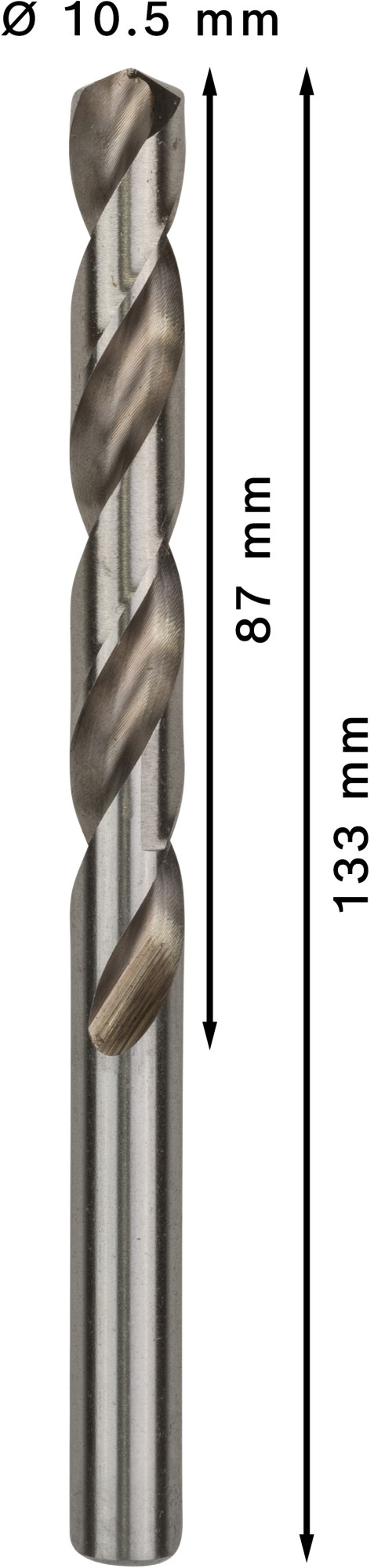 Broca helicoidal PRO Metal HSS-G, longitud estándar, 10,5 x 87 x 133 mm, 5 unidades