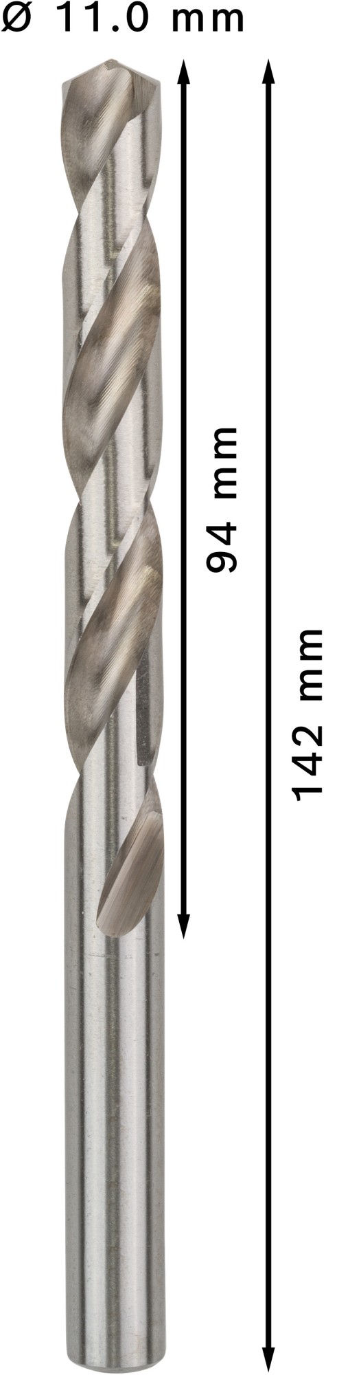 Broca helicoidal PRO Metal HSS-G, longitud estándar, 11 x 94 x 142 mm, 5 unidades